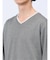 メランジジャガード フェイクVネック長袖Tシャツ