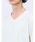 鹿の子ジャガード フェイクVネック長袖Tシャツ
