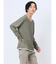 鹿の子ジャガード フェイクVネック長袖Tシャツ