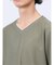 鹿の子ジャガード フェイクVネック長袖Tシャツ