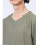 鹿の子ジャガード フェイクVネック長袖Tシャツ