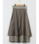 ボタンデザイン チェック柄フレアースカート
