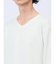 ジオメトリックジャガード フェイクVネック長袖Tシャツ