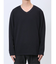 ジオメトリックジャガード フェイクVネック長袖Tシャツ