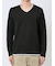 ヘリンボンジャガード フェイクVネック長袖Tシャツ