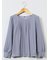 裏起毛タック 長袖プルオーバーブラウス