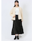 裾プリーツ ロングスカート サテン