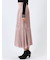 裾プリーツ ロングスカート サテン