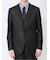 光沢ウール混 スリムフィット 2ボタン3ピーススーツ 千鳥黒