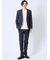 ストレッチ スリムフィット ノータックスラックス デニム風紺(セットアップ可能)