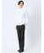 【DRESS T-SHIRT】綿ストレッチ スロープネック長袖Tシャツ