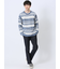 透かし編みクルーニット&長袖Tシャツ アンサンブル