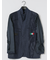 ITALY 綿100%メッシュ レギュラーフィット 2ボタンジャケット 青