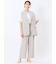 麻調合繊 ベルト付き ワイドパンツ（セットアップ可能）