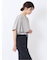 ケープバンドカラー 半袖比翼ブラウス