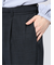 麻調合繊 1ボタン7分袖ジャケット＋テーパードパンツ 紺