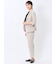 麻調合繊 1ボタン7分袖ジャケット＋テーパードパンツ ベージュ