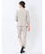 麻調合繊 1ボタン7分袖ジャケット＋テーパードパンツ ベージュ