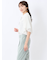 配色ボウタイ 半袖比翼ブラウス
