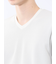 メランジ 裏ボーダー Vネック半袖Tシャツ