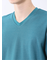 メランジ 裏ボーダー Vネック半袖Tシャツ