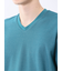 メランジ 裏ボーダー Vネック半袖Tシャツ