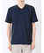 メランジ 裏ボーダー Vネック半袖Tシャツ
