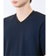 メランジ 裏ボーダー Vネック半袖Tシャツ