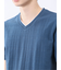 シャドーチェック Vネック半袖Tシャツ