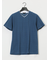 シャドーチェック Vネック半袖Tシャツ