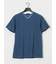シャドーチェック Vネック半袖Tシャツ