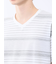 ポップコーンボーダー Vネック半袖Tシャツ