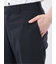 リネン混ストレッチ スリムフィット ノータックスラックス