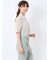 バンドカラー パフスリーブ 比翼ブラウス