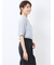 バンドカラー パフスリーブ 比翼ブラウス