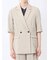 麻調合繊 半袖ダブルジャケット ベージュ(セットアップ可能)