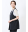 麻調合繊 ペプラム ジレ 紺(セットアップ可能)