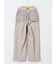 杢調 ボタン付き ワイドパンツ ベージュ(セットアップ可能)