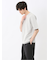 格子柄ジャガード クルーネック半袖Tシャツ