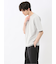 格子柄ジャガード クルーネック半袖Tシャツ