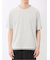 格子柄ジャガード クルーネック半袖Tシャツ
