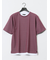 格子柄ジャガード クルーネック半袖Tシャツ