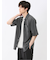 冷感 格子柄ジャガード 半袖シャツ