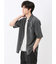 冷感 格子柄ジャガード 半袖シャツ