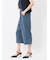 麻調合繊 ボタン付き クロップドパンツ(セットアップ可能)