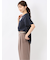 麻調合繊 プルオーバー 半袖ブラウス(セットアップ可能)