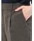 ストレッチウォッシャブル シャーク タックテーパードパンツ こげ茶(セットアップ可能)