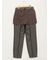 ストレッチウォッシャブル シャーク タックテーパードパンツ こげ茶(セットアップ可能)