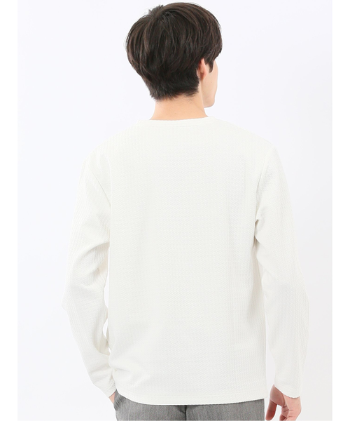 eskander エスカンダー 長袖 Tシャツ 千鳥ジャガード クルーネック長袖Tシャツ｜エムエフ