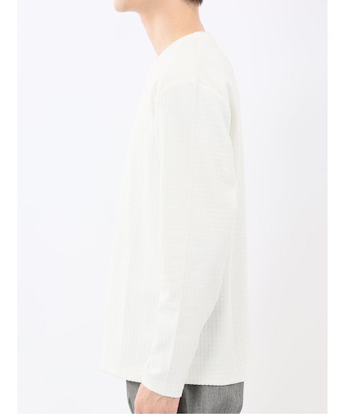千鳥ジャガード クルーネック長袖Tシャツ｜エムエフ